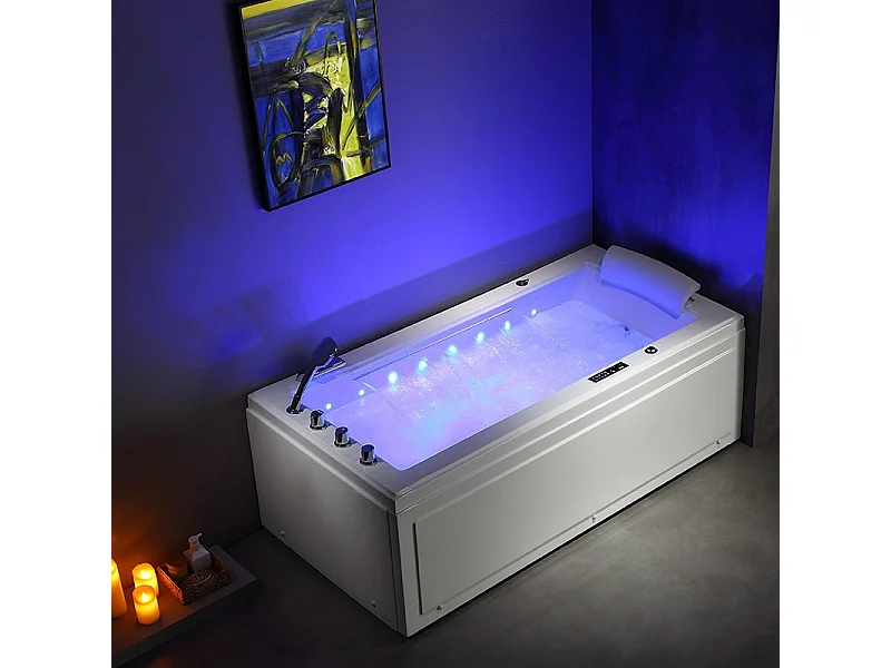 Baignoire balneo LORD SOLO MAX BLANC 1 place ARCHIPEL® 180X90 - GAUCHE