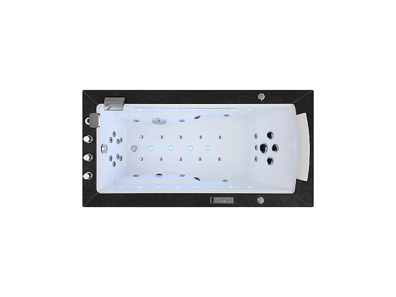 Baignoire Balnéo LORD SOLO MAX Black GAUCHE - 1 Place ARCHIPEL® 180X90