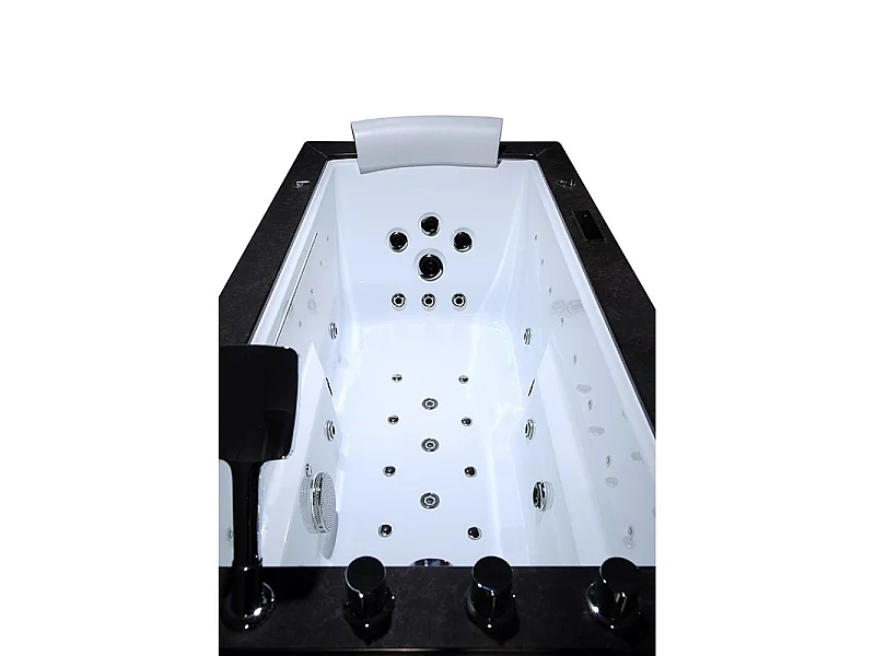 Baignoire Balnéo LORD SOLO MAX Black GAUCHE - 1 Place ARCHIPEL® 180X90