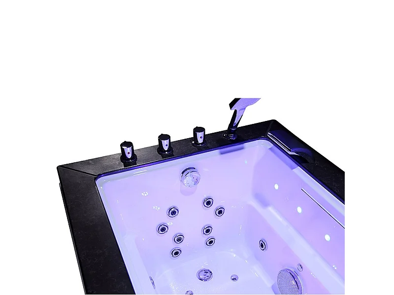 Baignoire Balnéo LORD SOLO MAX Black GAUCHE - 1 Place ARCHIPEL® 180X90
