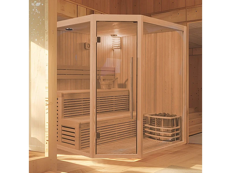 Sauna d'angle Boreal® Evasion Baltik 3/4 places - 160x160x210 cm