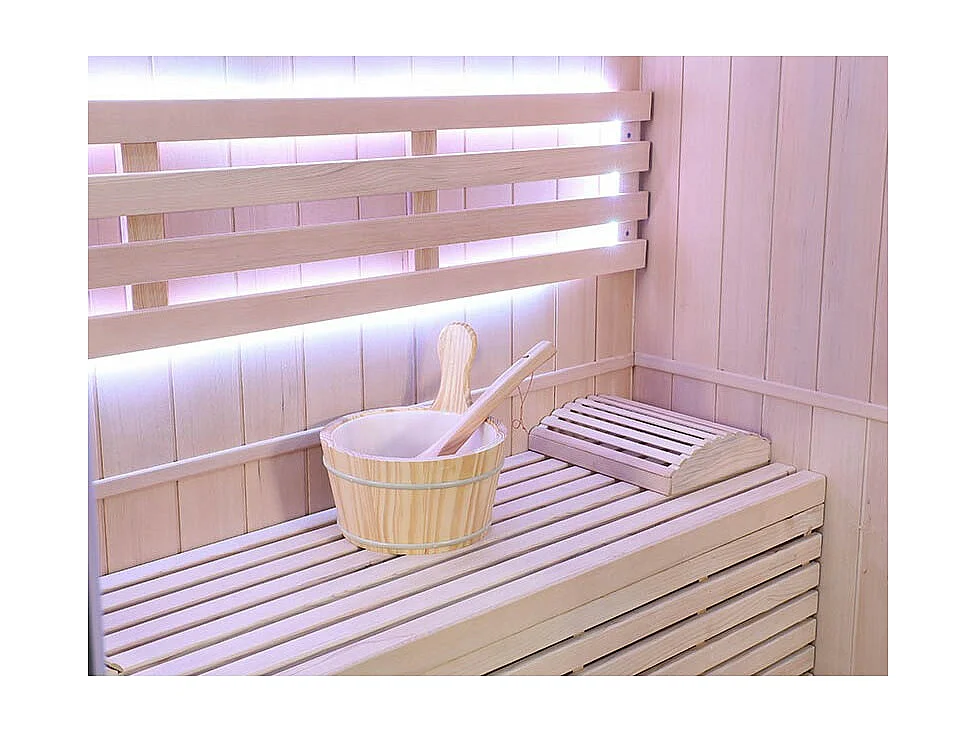Sauna d'angle finlandais Nordica® Vapeur V34 - 3-4 places - 150 x 150 x H.200