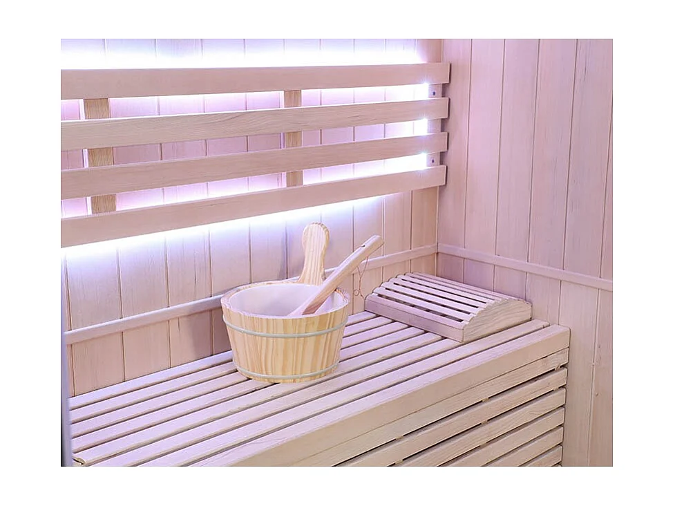 Sauna d'angle finlandais Nordica® Vapeur V34 - 3-4 places - 150 x 150 x H.200