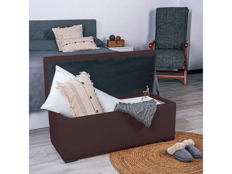 Arcón elevable capitoné Milos Marrón