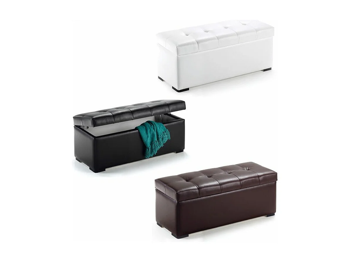 Arcón elevable capitoné Milos Marrón