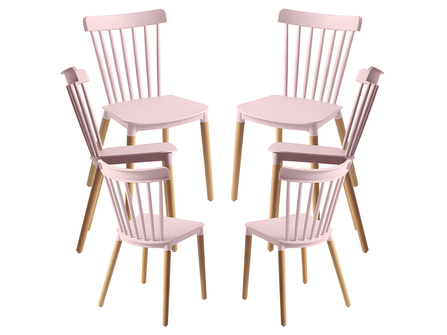 Packs Sillas Comedor - Pack 6 Sillas Leka - Rosa