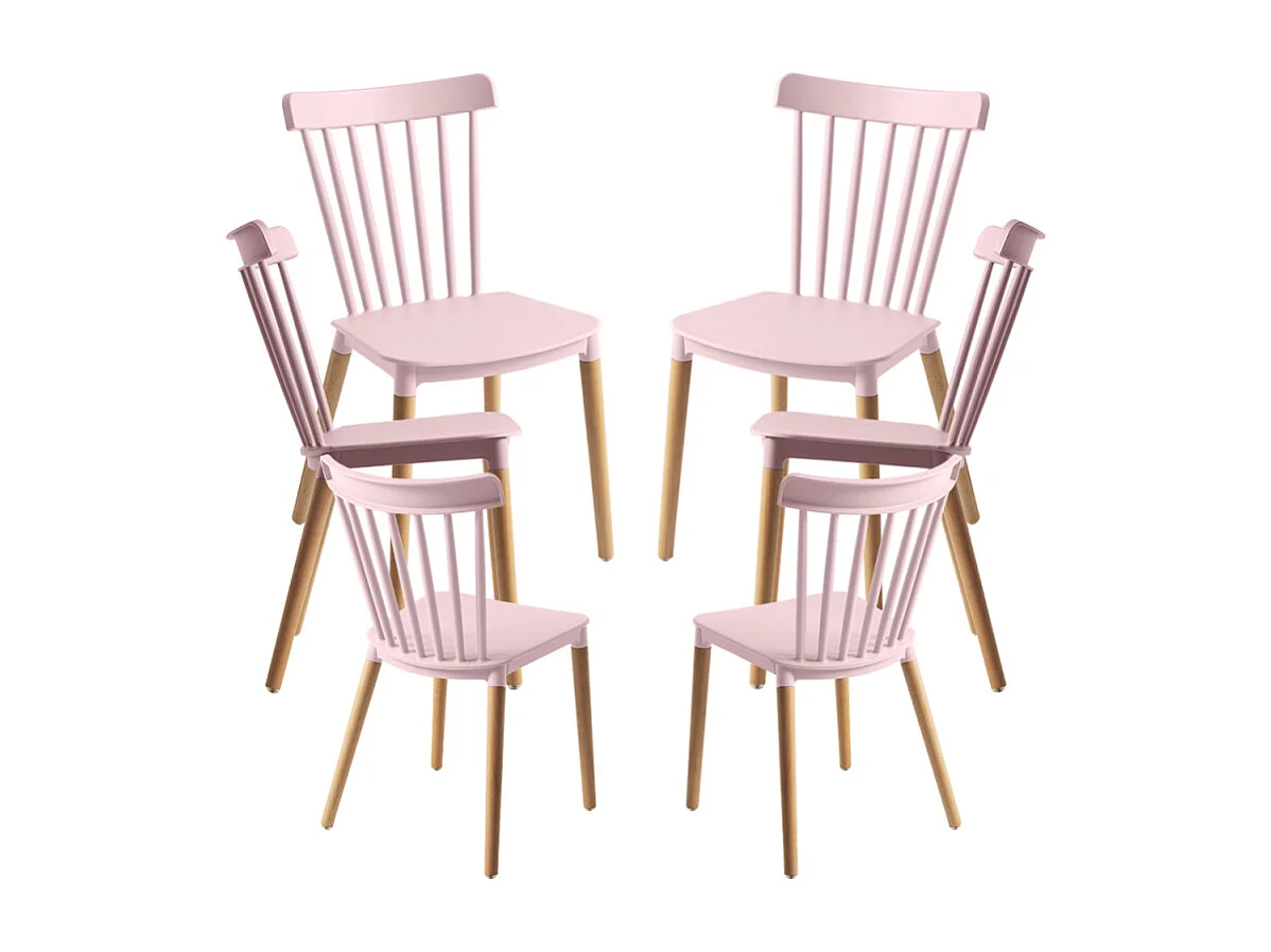Packs Sillas Comedor - Pack 6 Sillas Leka - Rosa