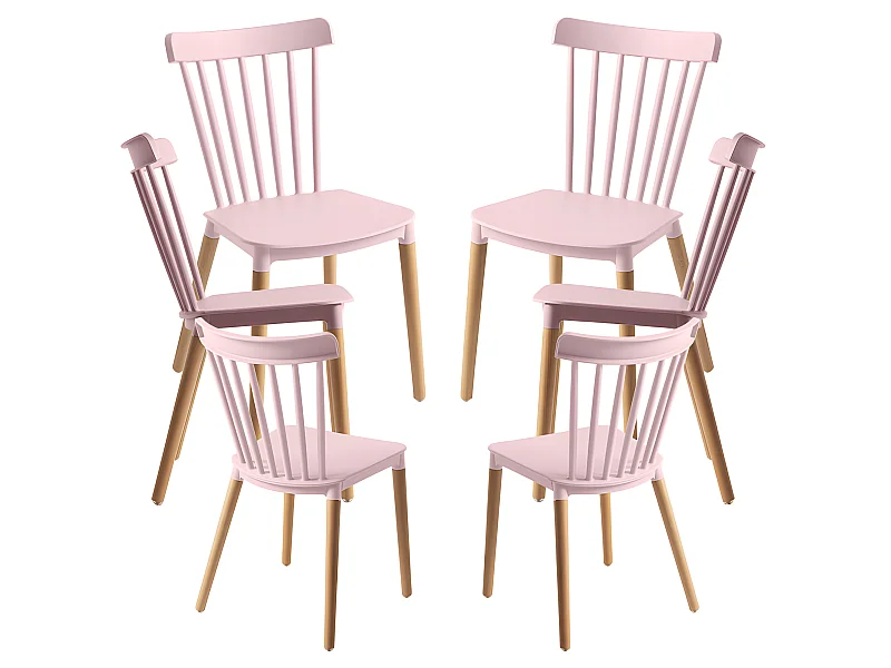 Packs Sillas Comedor - Pack 6 Sillas Leka - Rosa
