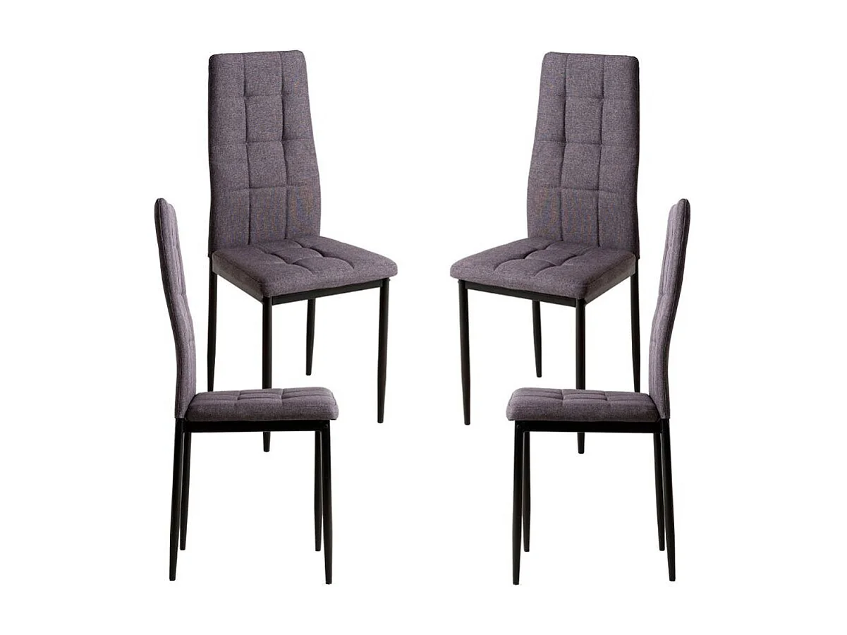 Packs Sillas Comedor - Pack 4 Sillas Lan Tela - Gris oscuro