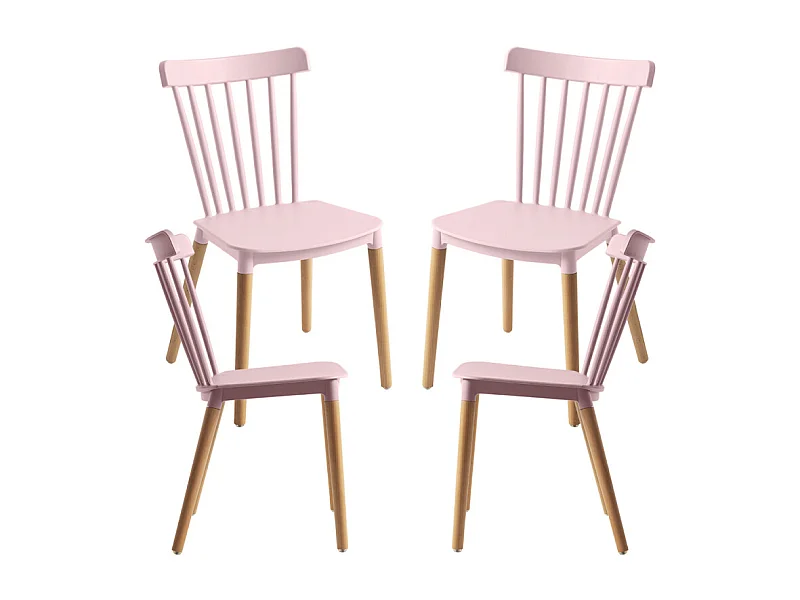 Packs Sillas Comedor - Pack 4 Sillas Leka - Rosa