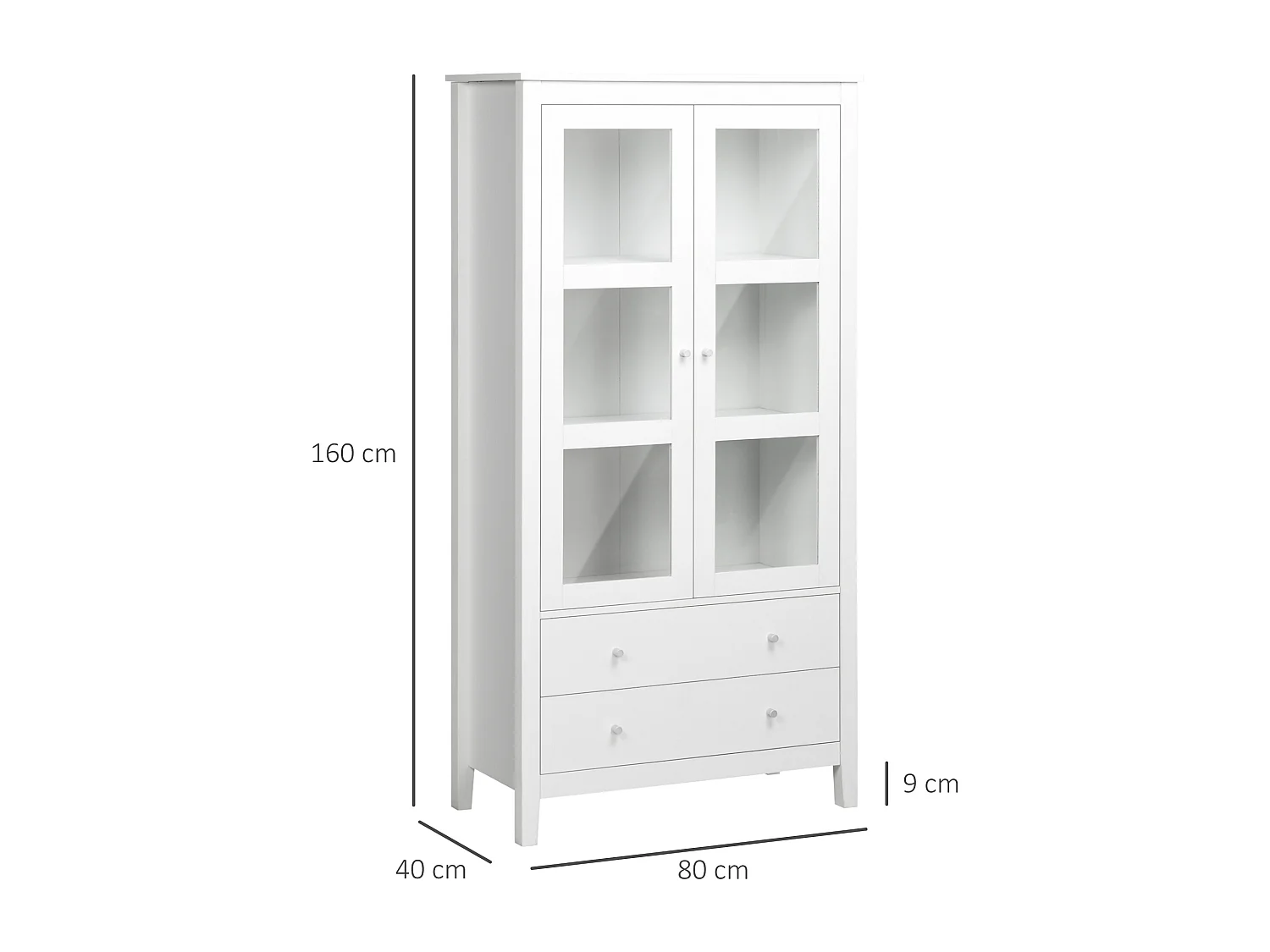 Vitrina de salón blanco 80x40x160 cm HOMCOM