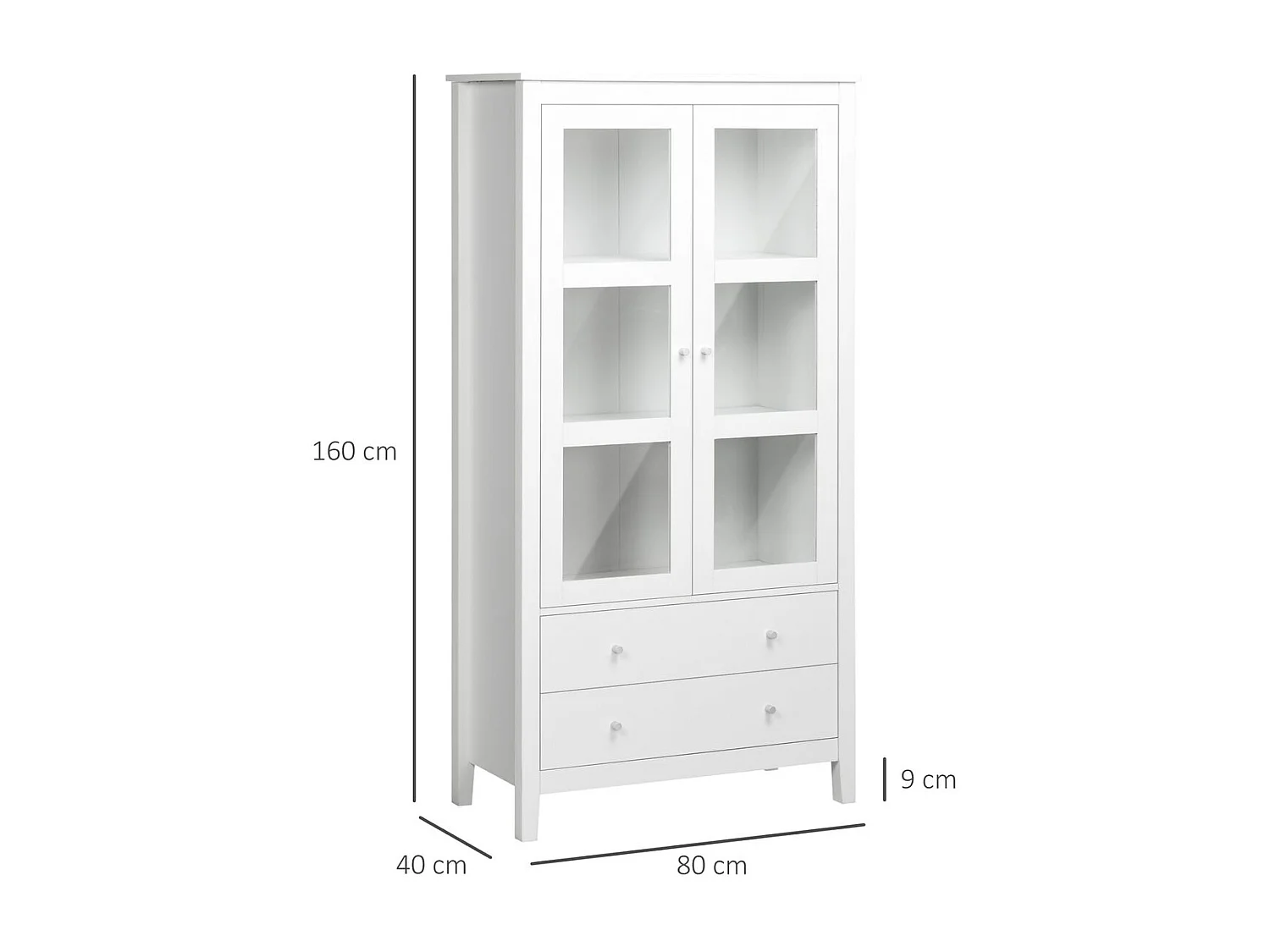 Vitrina de salón blanco 80x40x160 cm HOMCOM