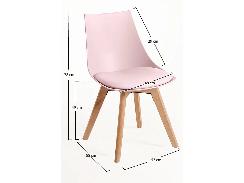 Packs Sillas Comedor - Pack 4 Sillas Blok - Rosa