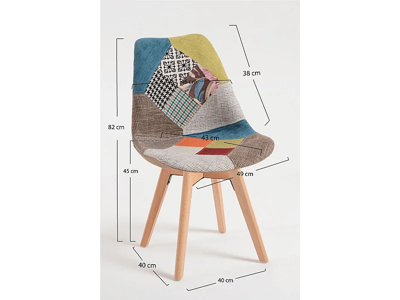 Sillas Comedor - Silla Synk Patchwork - Patchwork colores
