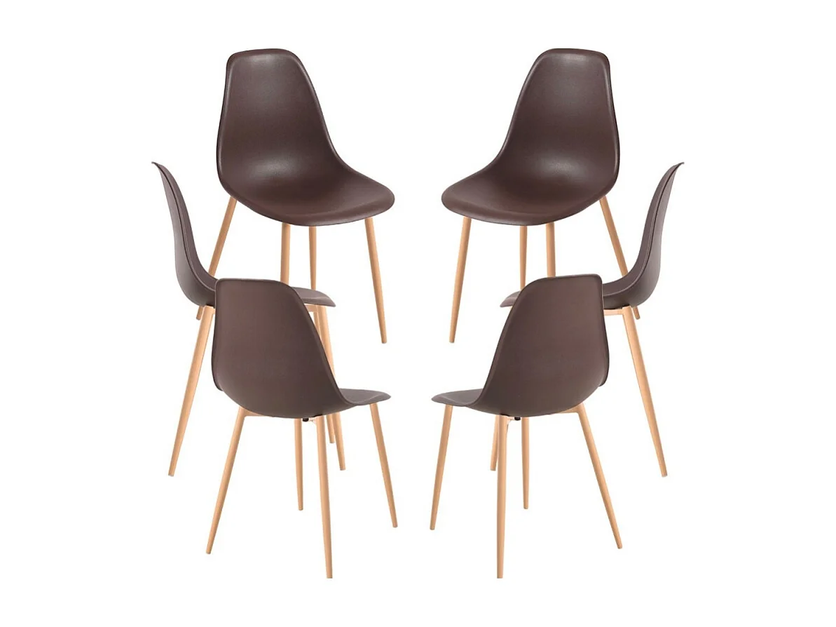 Packs Sillas Comedor - Pack 6 Sillas Mykle - Marrón