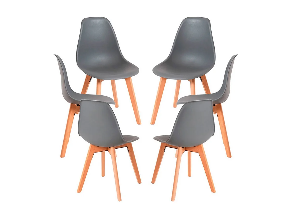 Packs Sillas Comedor - Pack 6 Sillas Kelen - Gris oscuro