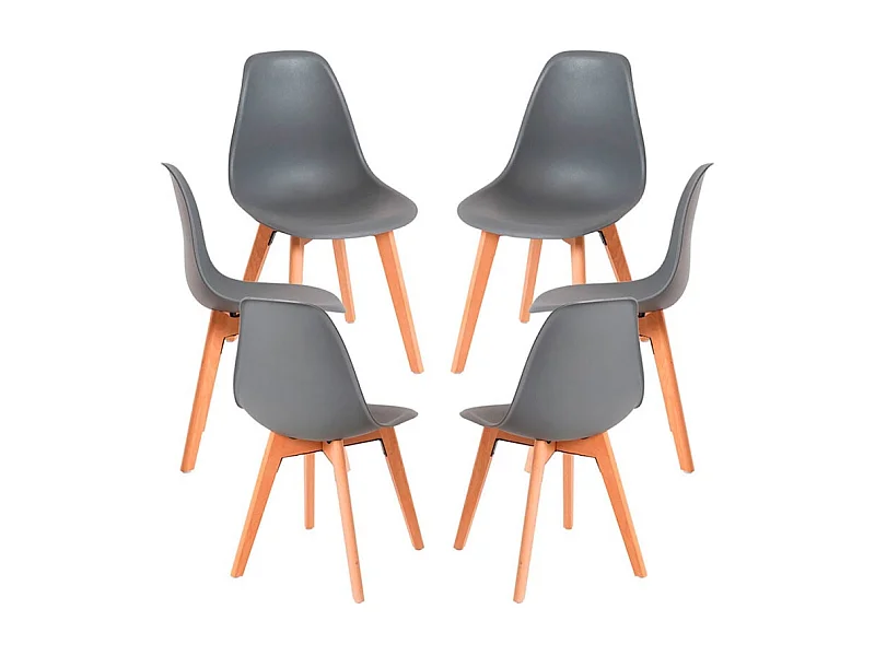 Packs Sillas Comedor - Pack 6 Sillas Kelen - Gris oscuro