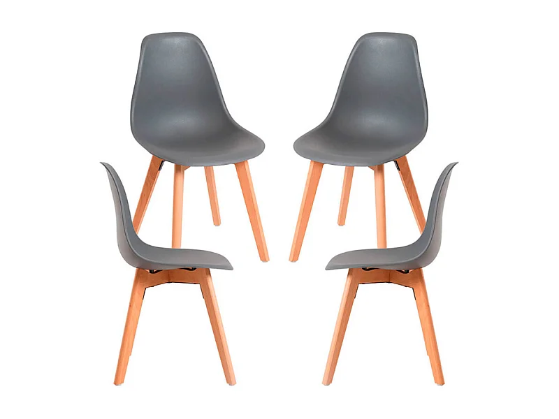 Packs Sillas Comedor - Pack 4 Sillas Kelen - Gris oscuro