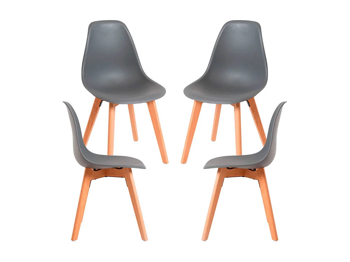 Packs Sillas Comedor - Pack 4 Sillas Kelen - Gris oscuro