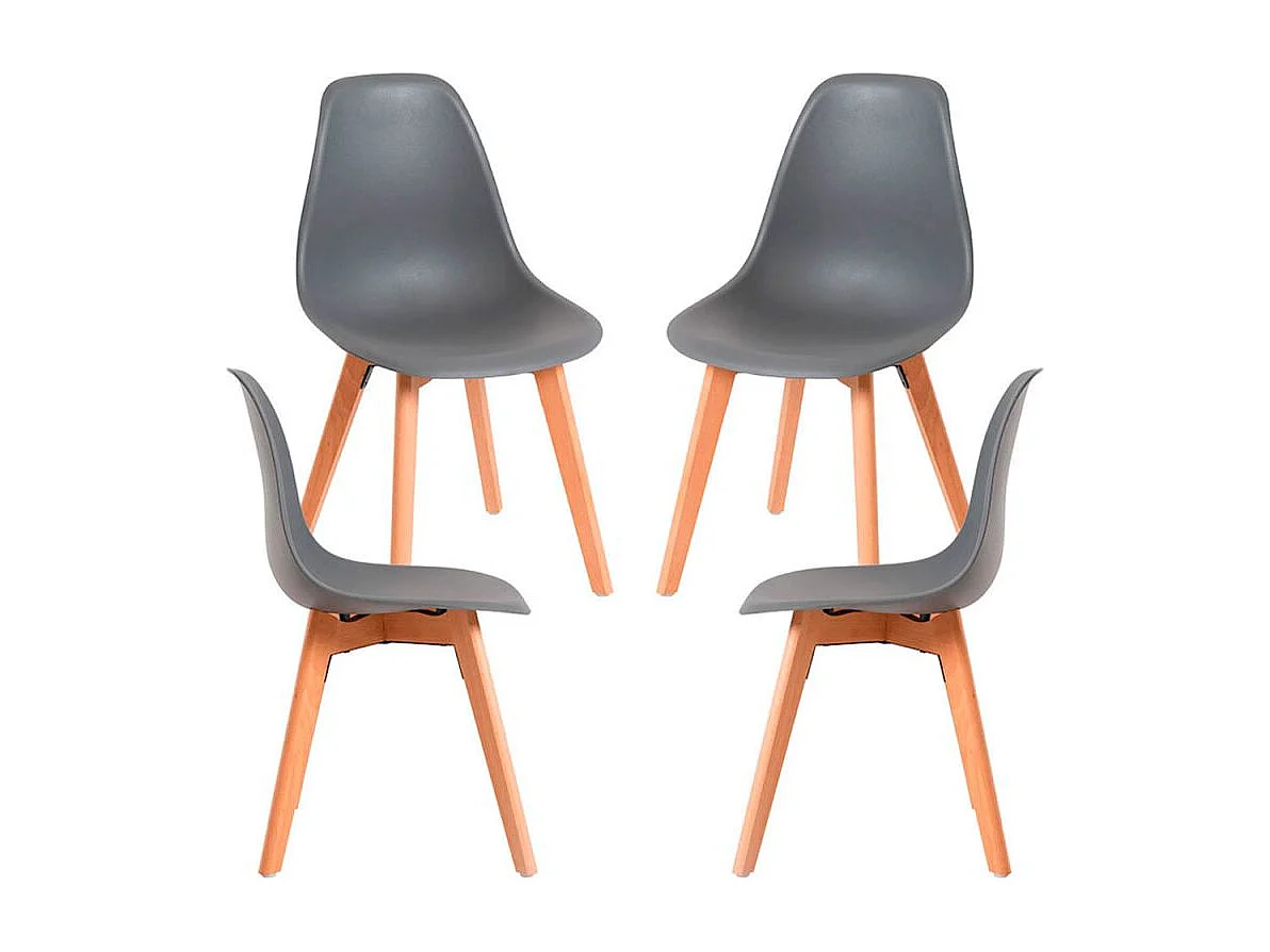 Packs Sillas Comedor - Pack 4 Sillas Kelen - Gris oscuro
