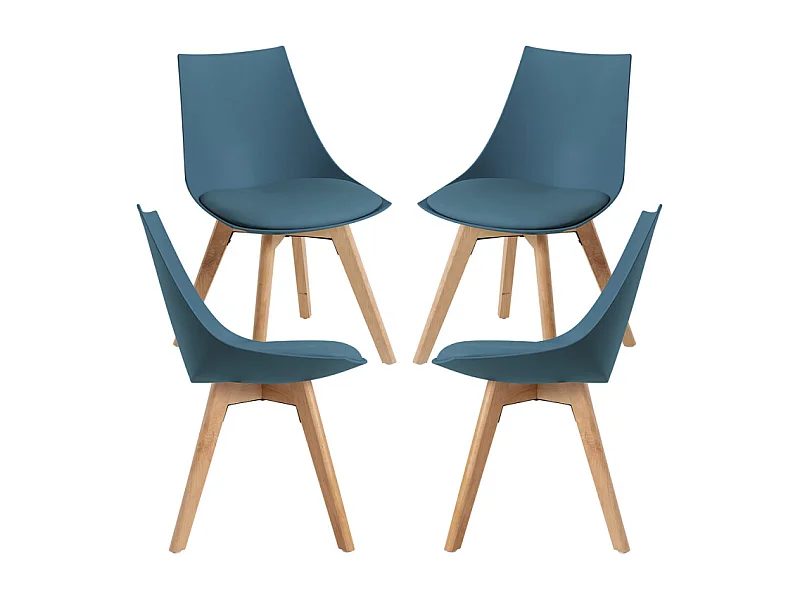 Packs Sillas Comedor - Pack 4 Sillas Blok - Verde azulado