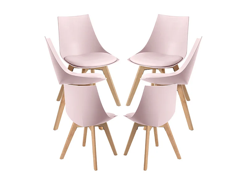 Packs Sillas Comedor - Pack 6 Sillas Blok - Rosa