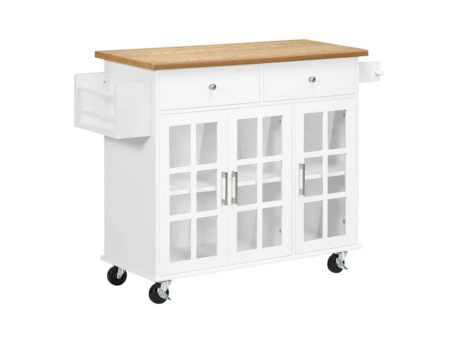 Carro de cocina blanco 124.5x39.5x90 cm HOMCOM