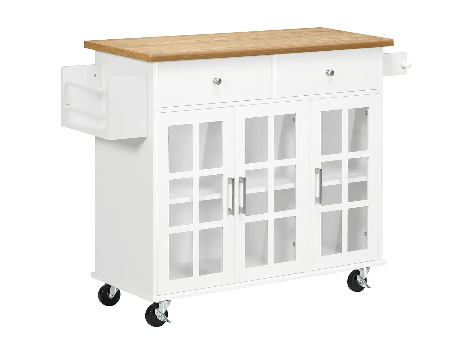 Carro de cocina blanco 124.5x39.5x90 cm HOMCOM