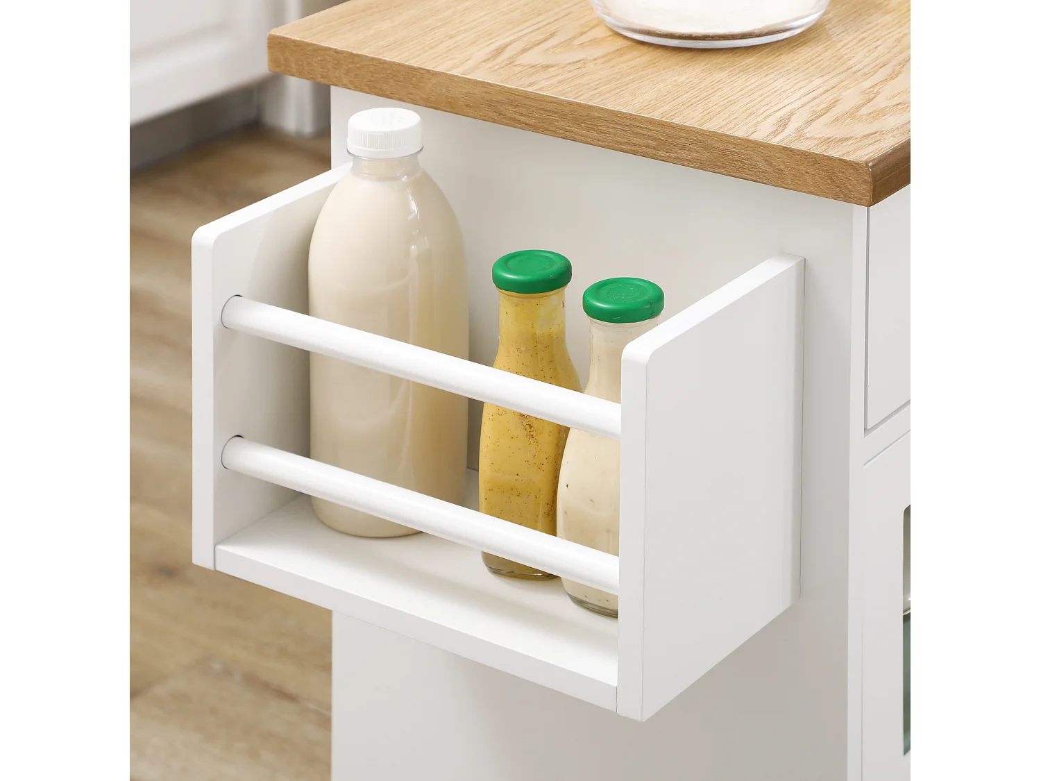 Carro de cocina blanco 124.5x39.5x90 cm HOMCOM