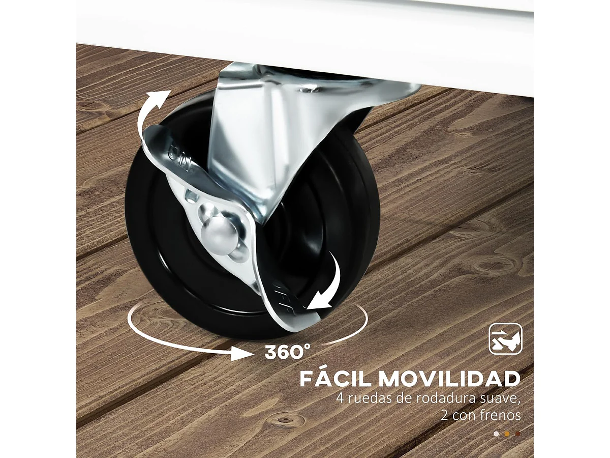 Carro de cocina blanco 124.5x39.5x90 cm HOMCOM