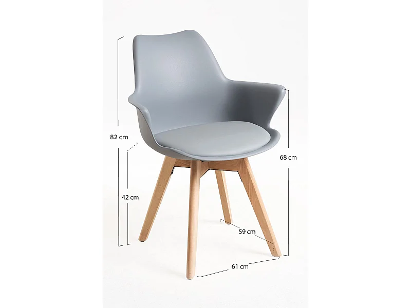 Sillas Comedor - Sillón Synk - Gris claro