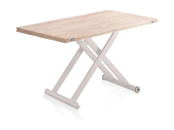 Mesa de centro elevable extensible Katia Roble - Blanco