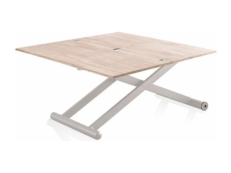 Mesa de centro elevable extensible Katia Roble - Blanco