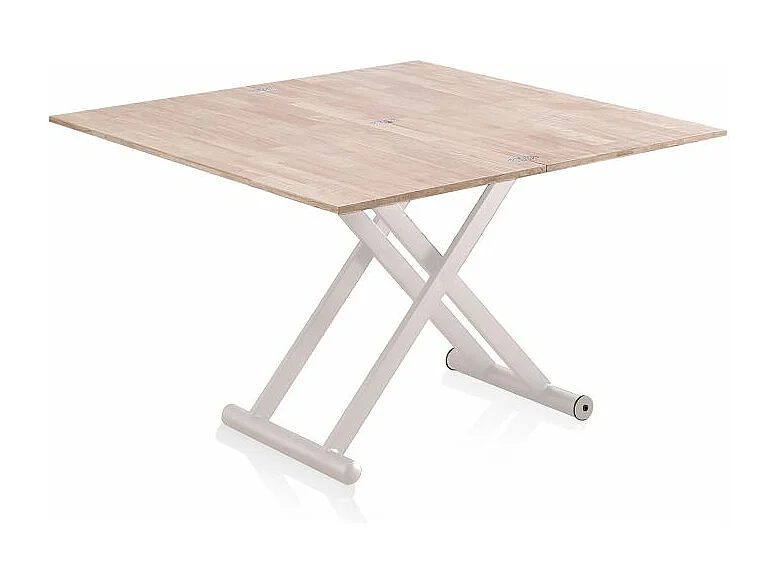 Mesa de centro elevable extensible Katia Roble - Blanco