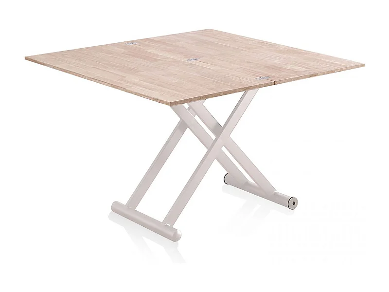 Mesa de centro elevable extensible Katia Roble - Blanco