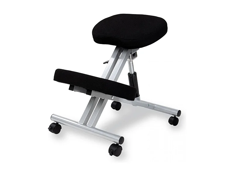 Silla ergonómica de rodillas en negroy aluminio 55-67,5 cm Ergochair Negro - Aluminio