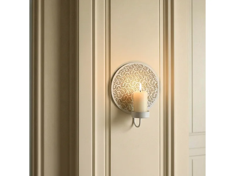 Porte-Bougie Mural Samba Petit Format - Blanc