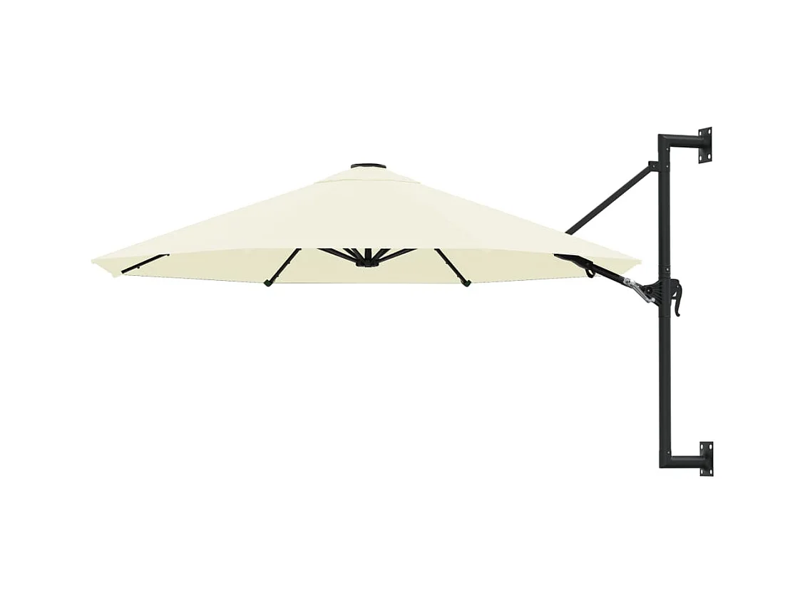 Parasol mural avec mât métal argentée 300 x 300 x 131 cm 02_0008687