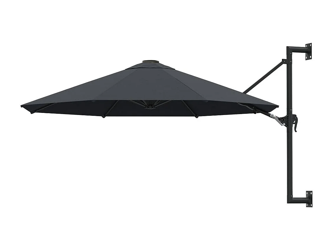 Sombrilla de pared con poste de metal 300 cm antracita 02_0008685