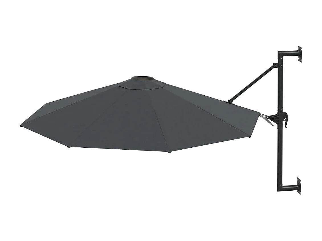 Sombrilla de pared con poste de metal 300 cm antracita 02_0008685