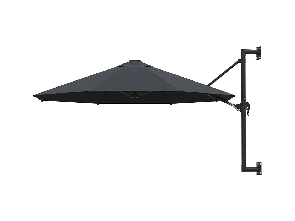 Parasol mural avec mât métal argentée 300 x 300 x 131 cm 02_0008685