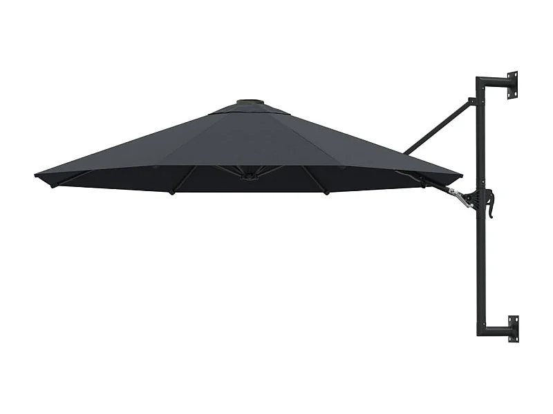 Parasol mural avec mât métal argentée 300 x 300 x 131 cm 02_0008685