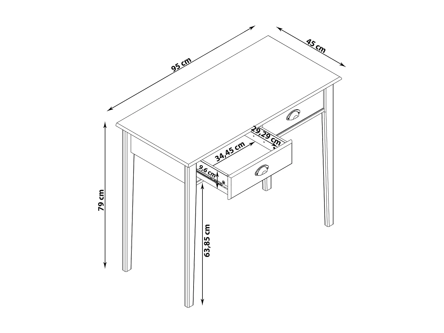 Lorca | Table de nuit murale avec 1 tiroir en blanc