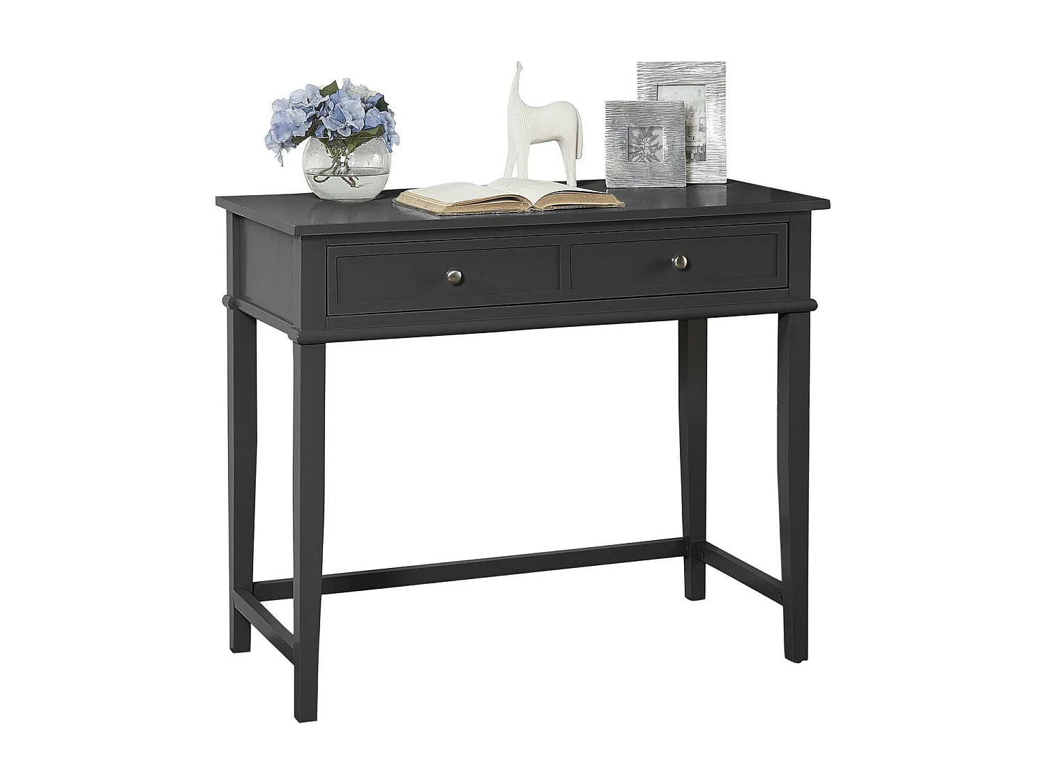 Scrittoio con 2 cassetti in MDF nero