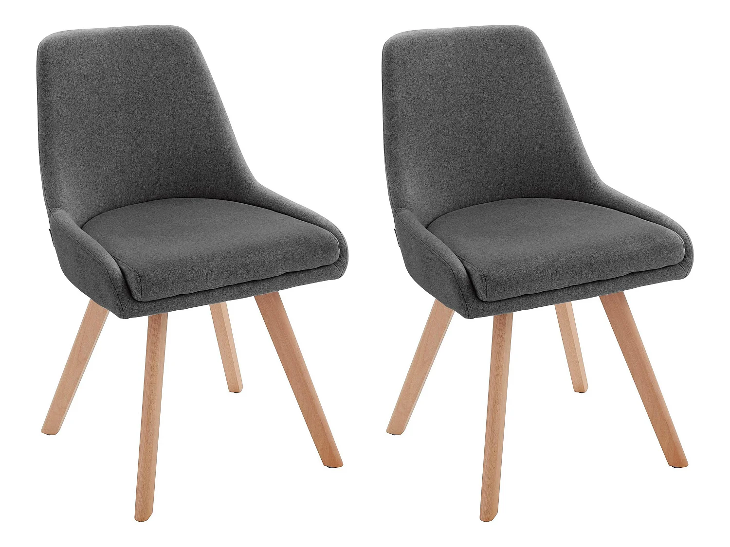 Rudi | Lot de 2 chaises de salle à manger rembourrées en aspect laine