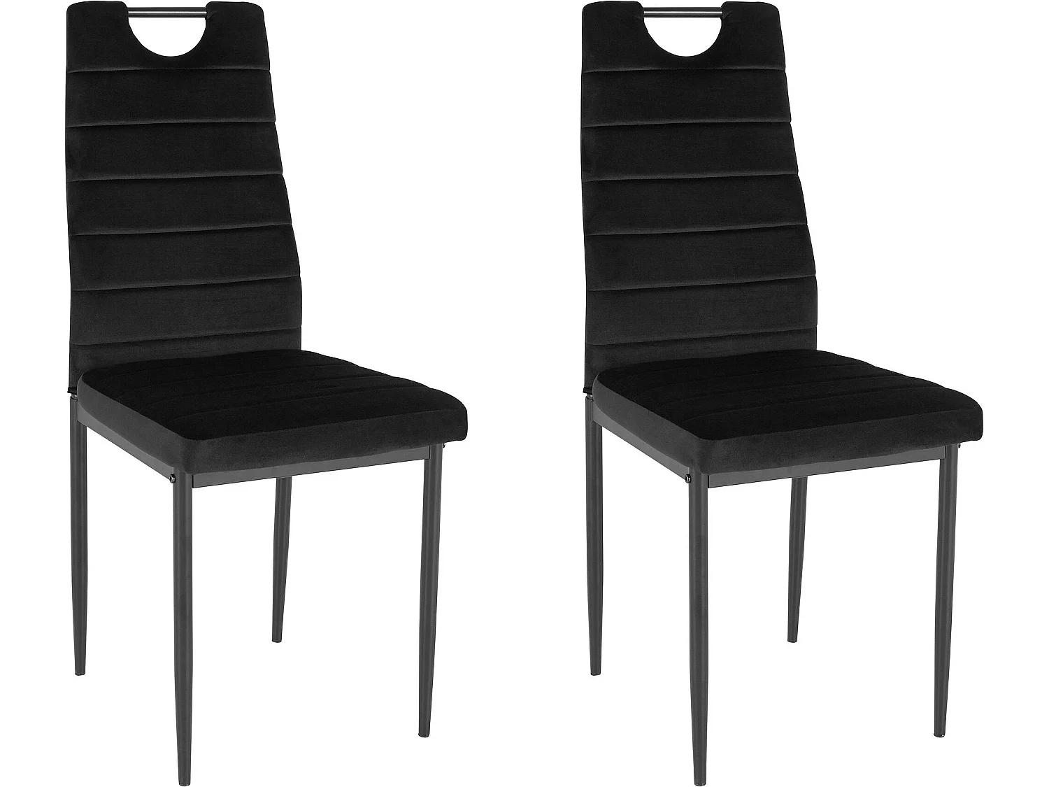 Set di 2 sedie da pranzo in velluto nero