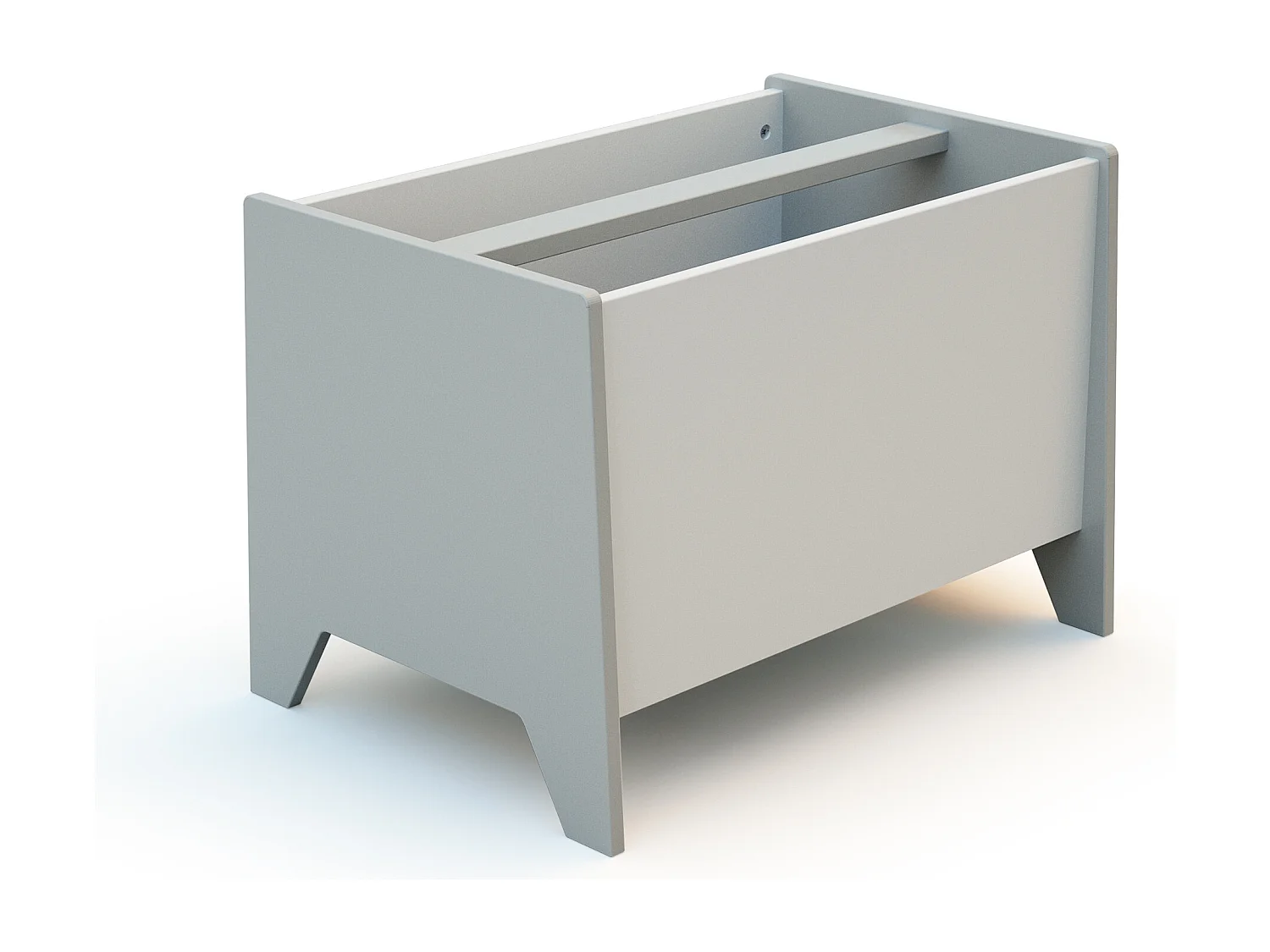 Caja de almacenaje y juguetes madera - Gris/Blanco - 65 x 46 x 46 cm