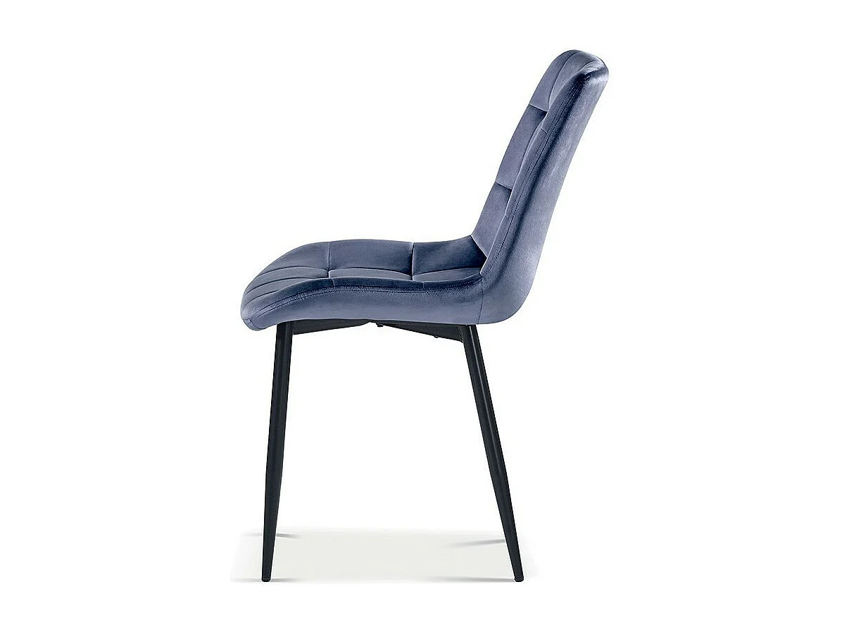 Chaise design KALI – Velours gris foncé et pieds métal