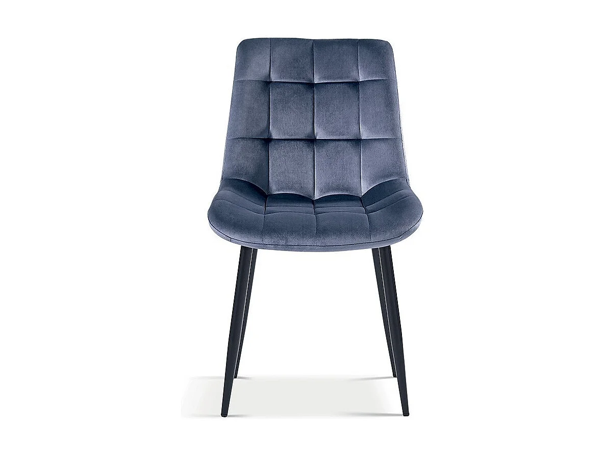 Chaise design KALI – Velours gris foncé et pieds métal