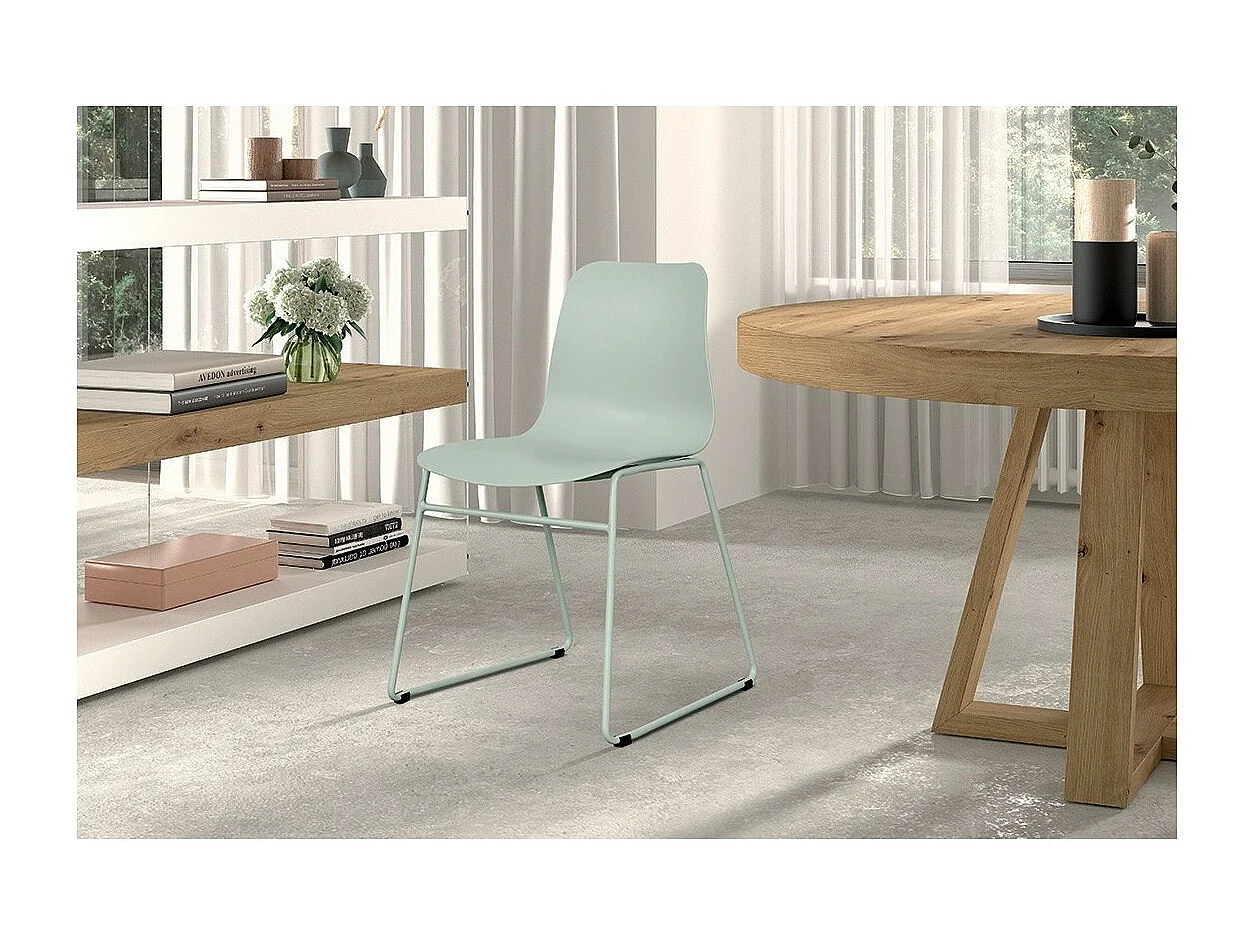 Polypropylen-Stuhl MARIE für Esszimmer, Bar, Café, Farbe: graugrün